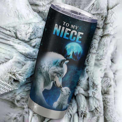 Personalized To My Niece Tumbler From Aunt Uncle Stainless Steel Cup This Old Wolf Love Niece Birthday Gifts Graduation Christmas Custom Travel Mug | siriusteestore