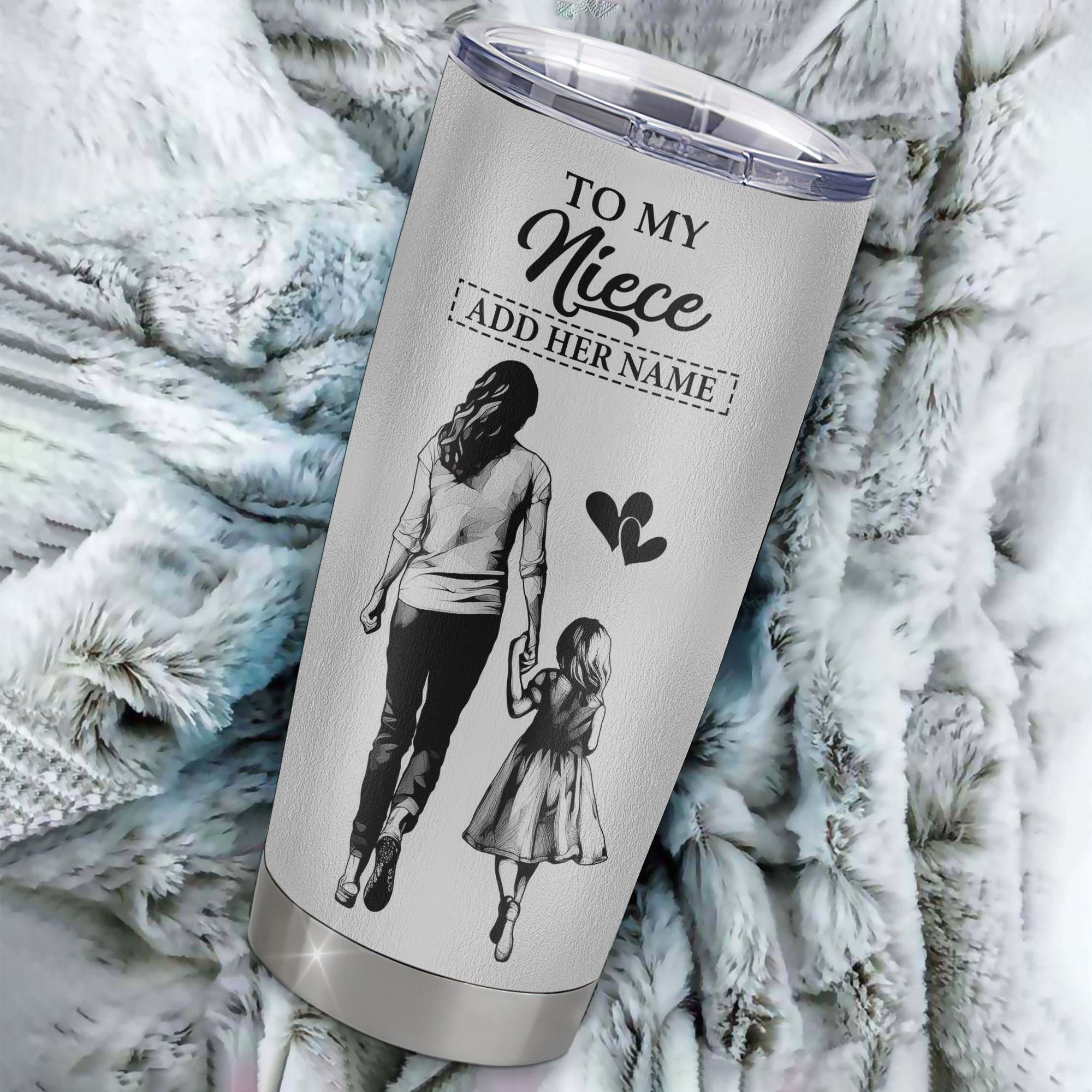 Personalized To My Niece Tumbler You Will Never Lose From Aunt Auntie Niece Birthday Gifts Graduation Christmas Custom Stainless Steel Cup Travel Mug | siriusteestore