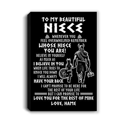 Personalized To My Niece Viking Canvas From Uncle Whenever You Feel Overwhelmed Niece Birthday Gifts Graduation Christmas Custom Wall Art Print Framed Canvas | siriusteestore