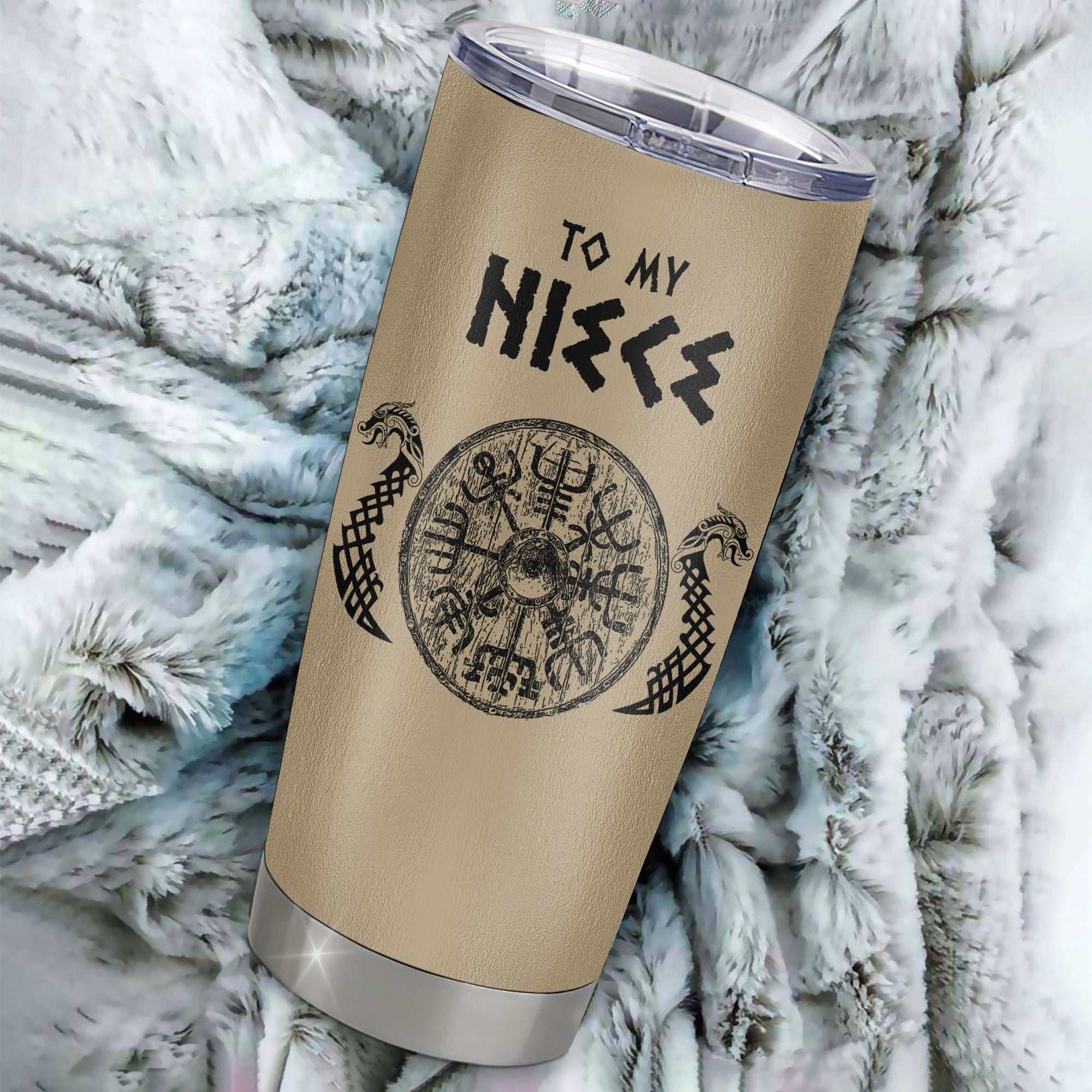 Personalized To My Niece Viking Tumbler From Aunt Uncle I Wish You The Strength Scandinavian Norse Runes Viking For Women Birthday Gifts Christmas Custom Travel Mug | siriusteestore