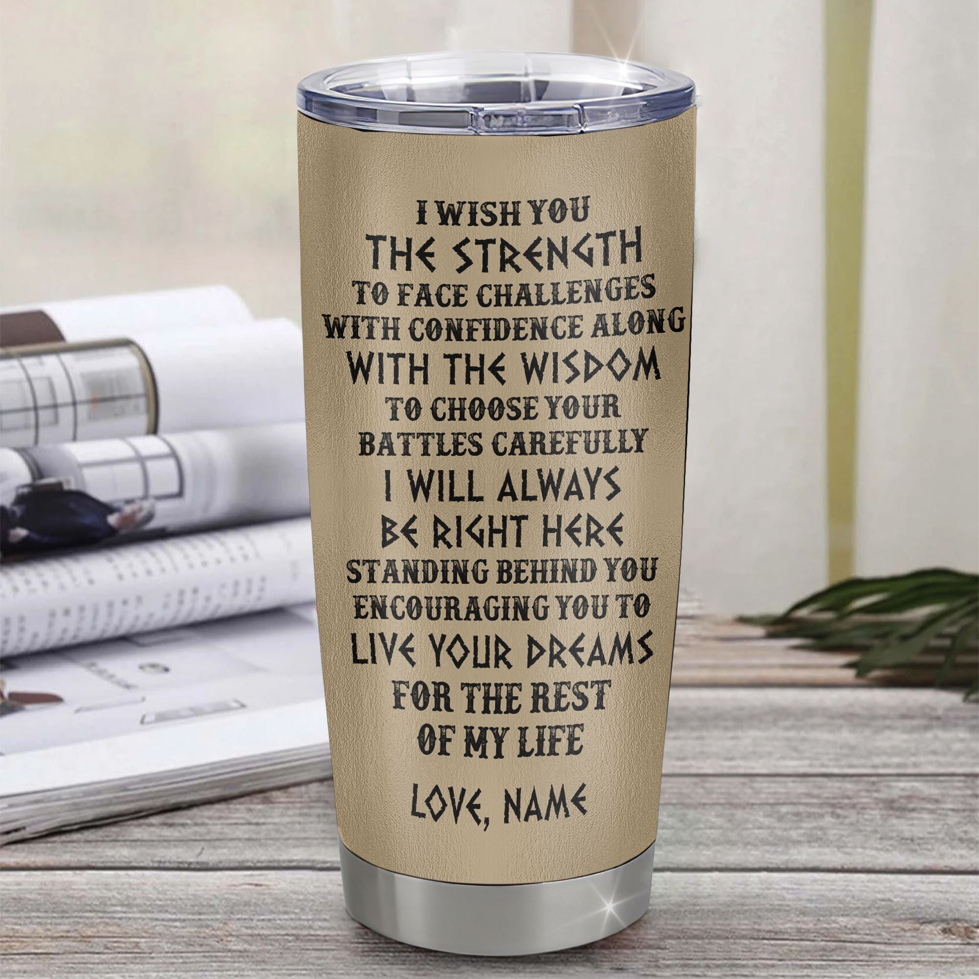 Personalized To My Niece Viking Tumbler From Aunt Uncle I Wish You The Strength Scandinavian Norse Runes Viking For Women Birthday Gifts Christmas Custom Travel Mug | siriusteestore