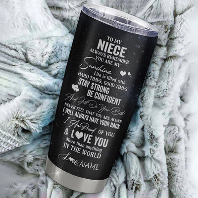 Personalized To My Niece Wolf Tumbler From Aunt Uncle Auntie Stainless Steel Cup Always Remember Niece Birthday Graduation Christmas Travel Mug | siriusteestore
