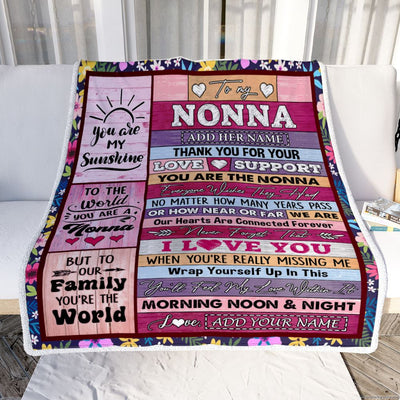 Personalized To My Nonna Gifts Blanket From Grandkids Grandson Wood You Are The Nonna Birthday Gifts Mothers Day Christmas Customized Fleece Blanket | siriusteestore