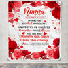 Personalized To My Nonna Gifts From Granddaughter Grandson Blanket Rose Flower Anniversary Birthday Gifts Nonna Mothers Day Christmas Custom Fleece Blanket | siriusteestore