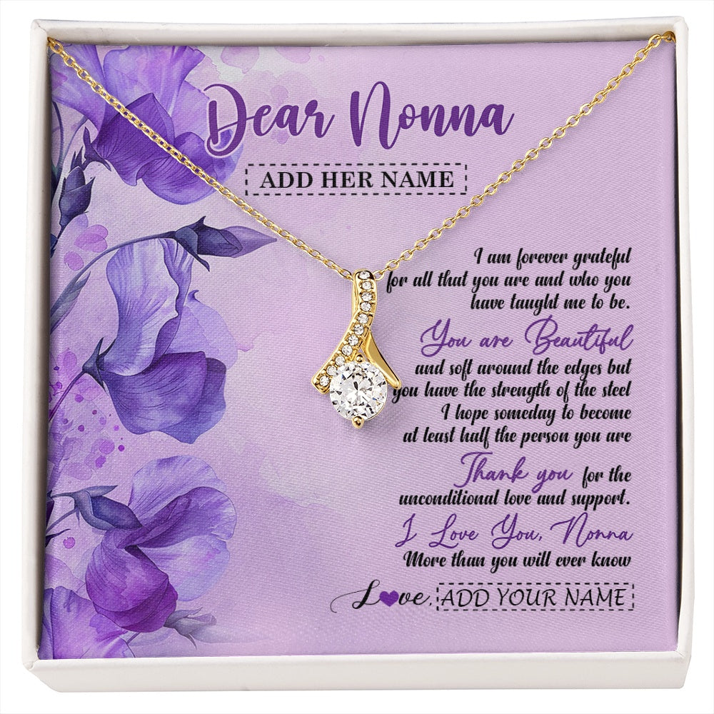 Alluring Beauty Necklace 18K Yellow Gold Finish | 1 | Personalized To My Nonna Gifts From Granddaughter Necklace Flower You Are Beautiful Gifts For Nonna Mothers Day Birthday Christmas Gift Box Message Card | siriusteestore.myshopify