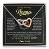 Interlocking Hearts Necklace Stainless Steel & Rose Gold Finish | 1 | Personalized To My Nonna Gifts Necklace From Granddaughter Grandson Grateful Thank You Nonna Birthday Mothers Day Christmas Customized Gift Box Message Card | siriusteestore