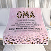 Personalized To My Oma Gifts From Granddaughter Grandson Blanket Pink Leopard Happy Birthday Gifts For Oma Mothers Day Christmas Customized Fleece Blanket | siriusteestore