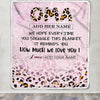 Personalized To My Oma Gifts From Granddaughter Grandson Blanket Pink Leopard Happy Birthday Gifts For Oma Mothers Day Christmas Customized Fleece Blanket | siriusteestore