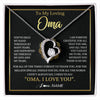 Forever Love Necklace 14K White Gold Finish | 1 | Personalized To My Oma Gifts Necklace From Granddaughter Grandson Grateful Thank You Oma Birthday Mothers Day Christmas Customized Gift Box Message Card | siriusteestore
