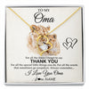 Forever Love Necklace 18K Yellow Gold Finish | 1 | Personalized To My Oma Necklace From Granddaughter Grandson Thank You Lion Oma Gift For Mothers Day Birthday Gift Christmas For Oma Gift Box Message Card | siriusteestore