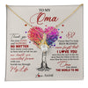 Alluring Beauty Necklace 18K Yellow Gold Finish | 1 | Personalized To My Oma Necklace From Grandkids Never Forget That I Love You You Mean The World Oma Birthday Mothers Day Christmas Customized Gift Box Message Card | siriusteestore