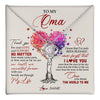 Love Knot Necklace 14K White Gold Finish | 1 | Personalized To My Oma Necklace From Grandkids Never Forget That I Love You You Mean The World Oma Birthday Mothers Day Christmas Customized Gift Box Message Card | siriusteestore