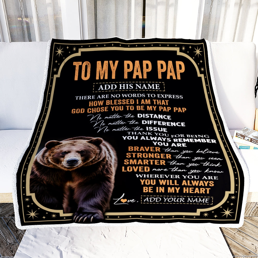 Personalized To My Pap Pap Gifts For Birthday From Grandson Grandkids Inspirational Bear Gifts For Pap Pap  Blanket Birthday Idea Fathers Day Fleece Blanket | siriusteestore