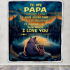 Personalized To My Papa Gifts Blanket From Grandson Grandkids I Love You Bear Papa Birthday Gifts Present For Fathers Day Christmas Customized Fleece Blanket | siriusteestore