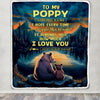 Personalized To My Poppy Gifts Blanket From Grandson Grandkids I Love You Bear Poppy Birthday Gifts Present For Fathers Day Christmas Custom Fleece Blanket | siriusteestore