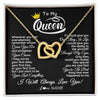 Interlocking Hearts Necklace 18K Yellow Gold Finish | 1 | Personalized To My Queen Necklace From Husband Whenever You Feel Overwhelmed Wife Soulmate Valentines Day Birthday Christmas Customized Gift Box Message Card | siriusteestore