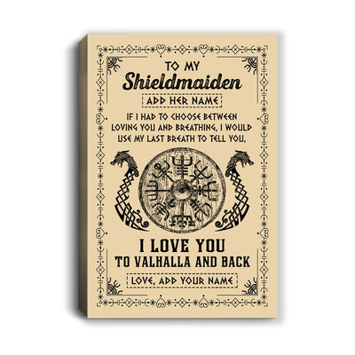 Personalized To My Shieldmaiden Canvas Viking I Love You Valhalla Wife Viking For Women Girlfriend Birthday Gifts Valentines Christmas Customized Wall Art Framed Canvas | siriusteestore