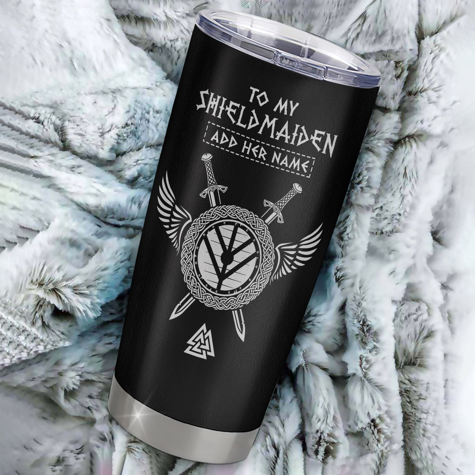 Personalized To My Shieldmaiden Gifts Tumbler Viking Valhalla Scandinavian For Girlfriend Wife Birthday Gifts Christmas Unique Travel Custom Stainless Steel Mug | siriusteestore