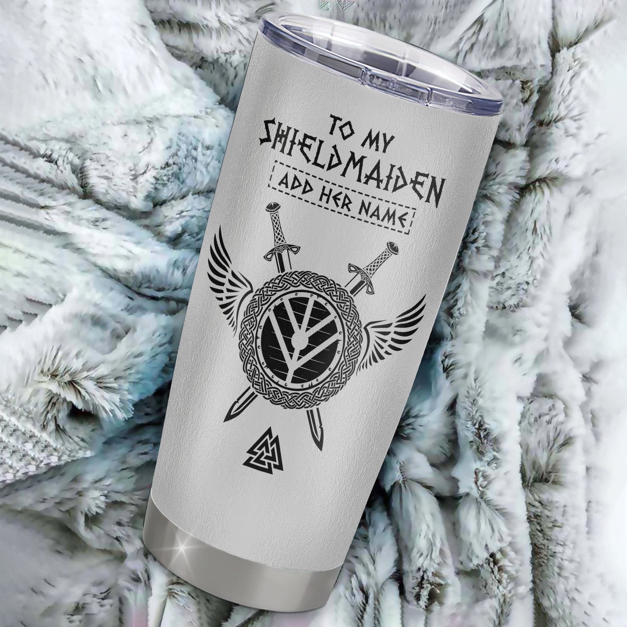 Personalized To My Shieldmaiden Gifts Tumbler Viking Valhalla Scandinavian For Wife Girlfriend Christmas Birthday Gifts Anniversary Custom Stainless Steel Mug | siriusteestore