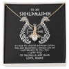 Alluring Beauty Necklace 18K Yellow Gold Finish | Personalized To My Shieldmaiden Necklace From Viking I Love You For Wife From Husband Girlfriend From Boyfriend Birthday Valentines Day Customized Message Card | siriusteestore