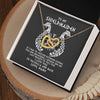 Interlocking Hearts Necklace 18K Yellow Gold Finish | Personalized To My Shieldmaiden Necklace From Viking I Love You For Wife From Husband Girlfriend From Boyfriend Birthday Valentines Day Customized Message Card | siriusteestore