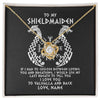 Love Knot Necklace 18K Yellow Gold Finish | Personalized To My Shieldmaiden Necklace From Viking I Love You For Wife From Husband Girlfriend From Boyfriend Birthday Valentines Day Customized Message Card | siriusteestore