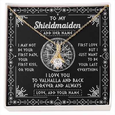 Alluring Beauty Necklace 18K Yellow Gold Finish | 1 | Personalized To My Shieldmaiden Necklace Wife Gifts From Husband Viking Jewelry For Women Valhalla Romantic Girlfriend Birthday Christmas Gift Box Message Card | https://siriusteestore.