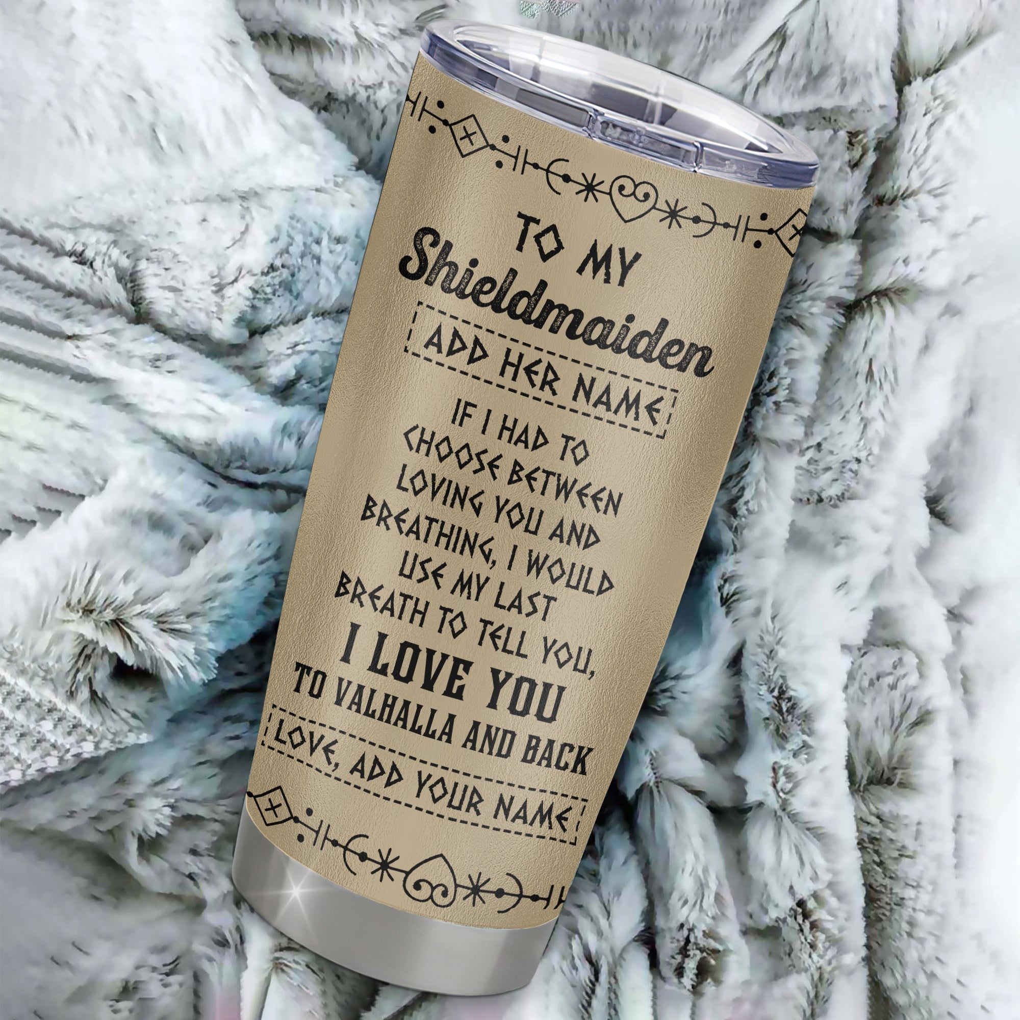 Personalized To My Shieldmaiden Tumbler Viking I Love You Valhalla Wife Viking For Women Girlfriend Birthday Gifts Valentines Christmas Custom Stainless Steel Mug | siriusteestore