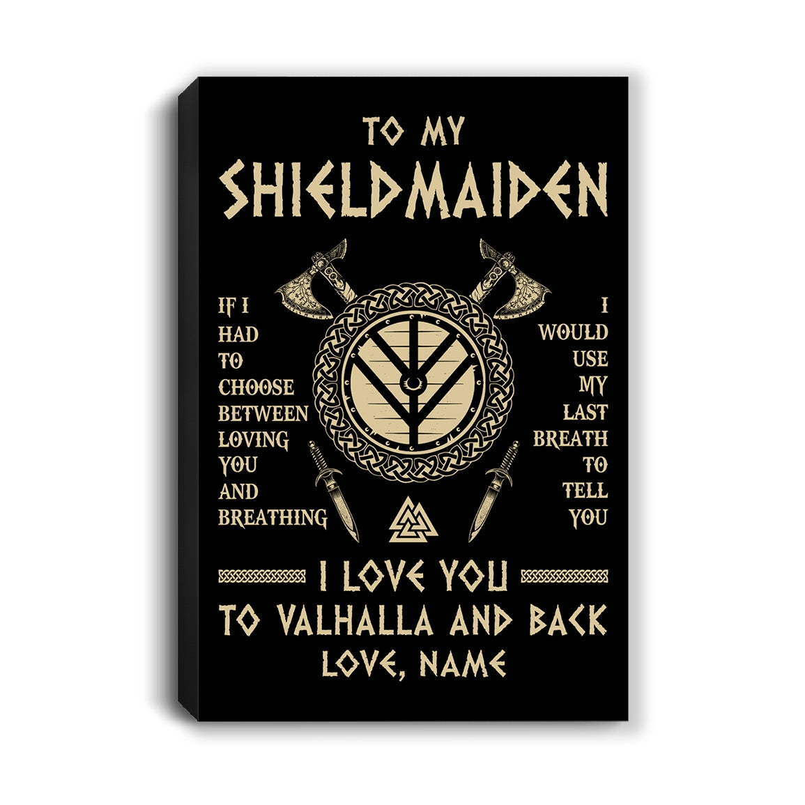 Personalized To My Shieldmaiden Viking Canvas Wife From Husband I Love You To Valhalla Soulmate Girlfriend Birthday Anniversary Custom Wall Art Print Framed Canvas | siriusteestore