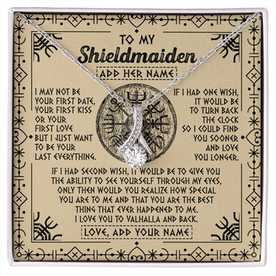 Alluring Beauty Necklace 14K White Gold Finish | 1 | Personalized To My Shieldmaiden Viking Necklace Vintage I Love You To Valhalla Jewelry Girlfriend Wife Birthday Gifts Anniversary Custom Gift Box Message Card | https://siriusteestore.