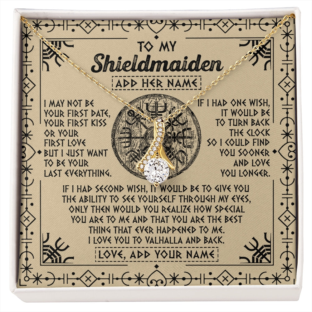 Alluring Beauty Necklace 18K Yellow Gold Finish | 1 | Personalized To My Shieldmaiden Viking Necklace Vintage I Love You To Valhalla Jewelry Girlfriend Wife Birthday Gifts Anniversary Custom Gift Box Message Card | https://siriusteestore.