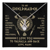 Alluring Beauty Necklace 14K White Gold Finish | 1 | Personalized To My Shieldmaiden Viking Necklace Wife From Husband I Love You To Valhalla Soulmate Girlfriend Birthday Anniversary Customized Gift Box Message Card | siriusteestore