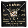 Interlocking Hearts Necklace Stainless Steel & Rose Gold Finish | 1 | Personalized To My Shieldmaiden Viking Necklace Wife From Husband I Love You To Valhalla Soulmate Girlfriend Birthday Anniversary Customized Gift Box Message Card | siriusteestore