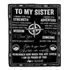 Personalized To My Sister Blanket From Brother I Wish You The Strength Sister Birthday Gifts Positive Graduation Christmas Customized Fleece Throw Blanket | siriusteestore
