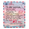 Personalized To My Sister Blanket From Brother Letter Mail To Sister Gifts Happy Birthday Gifts Christmas Thanksgiving Custom Name Fleece Throw Blanket | siriusteestore
