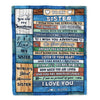 Personalized To My Sister Blanket From Brother Sister Wood Remember To Be Awesome Sister Birthday Graduation Christmas Customized Fleece Throw Blanket | siriusteestore