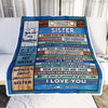 Personalized To My Sister Blanket From Brother Sister Wood Remember To Be Awesome Sister Birthday Graduation Christmas Customized Fleece Throw Blanket | siriusteestore