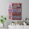 Personalized To My Sister Canvas From Brother Never Believe In Yourself Awesome Pink Wood Sister Birthday Christmas Custom Wall Art Print Home Decor Framed Canvas | siriusteestore