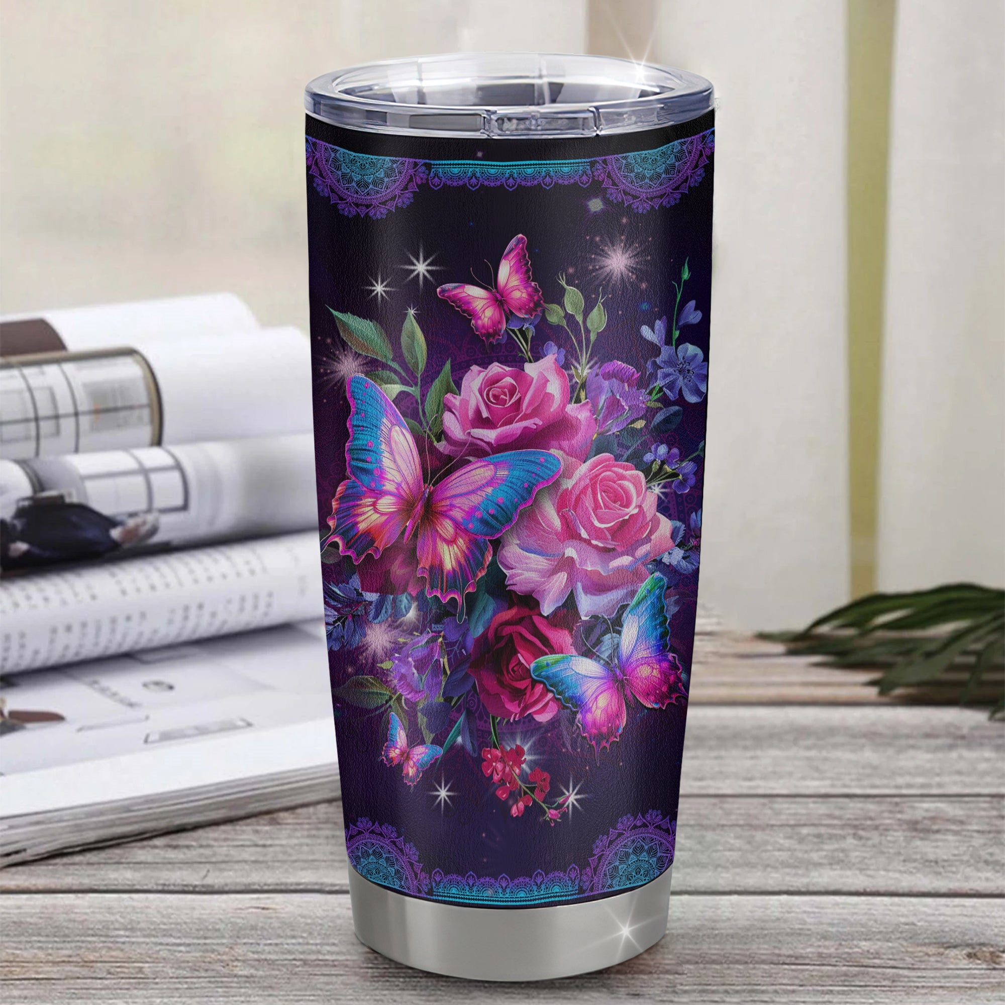 Personalized To My Sister From Brother Stainless Steel Tumbler Cup My Hero My Forever Friend Flower Bufterfly Mermaid Sister Birthday Christmas Travel Mug | siriusteestore