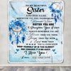 Personalized To My Sister Gifts From Brother Sister Blanket Dream Catcher Blue Sister Birthday Gifts Graduation Christmas Customized Fleece Throw Blanket | siriusteestore