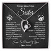 Forever Love Necklace 14K White Gold Finish | 1 | Personalized To My Sister Necklace From Brother I Wish You The Strength Sister Birthday Graduation Inspirational Customized Gift Box Message Card | siriusteestore.myshopify