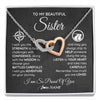 Interlocking Hearts Necklace Stainless Steel & Rose Gold Finish | 1 | Personalized To My Sister Necklace From Brother I Wish You The Strength Sister Birthday Graduation Inspirational Customized Gift Box Message Card | siriusteestore.myshopify