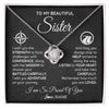 Love Knot Necklace 14K White Gold Finish | 1 | Personalized To My Sister Necklace From Brother I Wish You The Strength Sister Birthday Graduation Inspirational Customized Gift Box Message Card | siriusteestore.myshopify