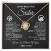 Love Knot Necklace 18K Yellow Gold Finish | 1 | Personalized To My Sister Necklace From Brother I Wish You The Strength Sister Birthday Graduation Inspirational Customized Gift Box Message Card | siriusteestore.myshopify