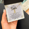 Alluring Beauty Necklace 18K Yellow Gold Finish | Personalized To My Sister Necklace From Brother Sister Straighten Your Crown Sister Birthday Christmas Graduation Jewelry Customized Gift Box Message Card | siriusteestore