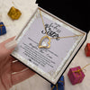 Forever Love Necklace 18K Yellow Gold Finish | Personalized To My Sister Necklace From Brother Sister Straighten Your Crown Sister Birthday Christmas Graduation Jewelry Customized Gift Box Message Card | siriusteestore