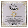 Love Knot Necklace 18K Yellow Gold Finish | Personalized To My Sister Necklace From Brother Sister Straighten Your Crown Sister Birthday Christmas Graduation Jewelry Customized Gift Box Message Card | siriusteestore