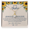 Alluring Beauty Necklace 18K Yellow Gold Finish | Personalized To My Sister Necklace From Brother Sunflower You Are My Sunshine Sister Jewelry Graduation Birthday Christmas Customized Gift Box Message Card | siriusteestore