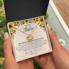 Love Knot Necklace 18K Yellow Gold Finish | Personalized To My Sister Necklace From Brother Sunflower You Are My Sunshine Sister Jewelry Graduation Birthday Christmas Customized Gift Box Message Card | siriusteestore