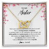 Interlocking Hearts Necklace 18K Yellow Gold Finish | 1 | Personalized To My Sister Necklace From Sister She's A Loving Friend Bestie Sister Birthday Graduation Christmas Pendant Customized Gift Box Message Card | siriusteestore
